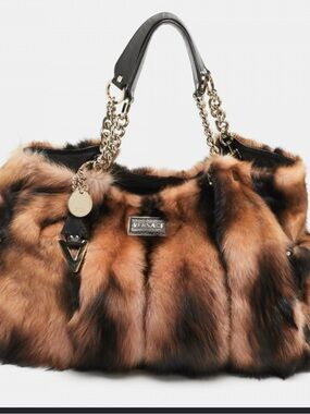 Authentic Vintage Mink Fur Versace hobo bag